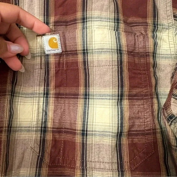 Carhartt Essential Plaid Longsleeve Flannel Shirt  Mens Size L - Picture 6 of 8